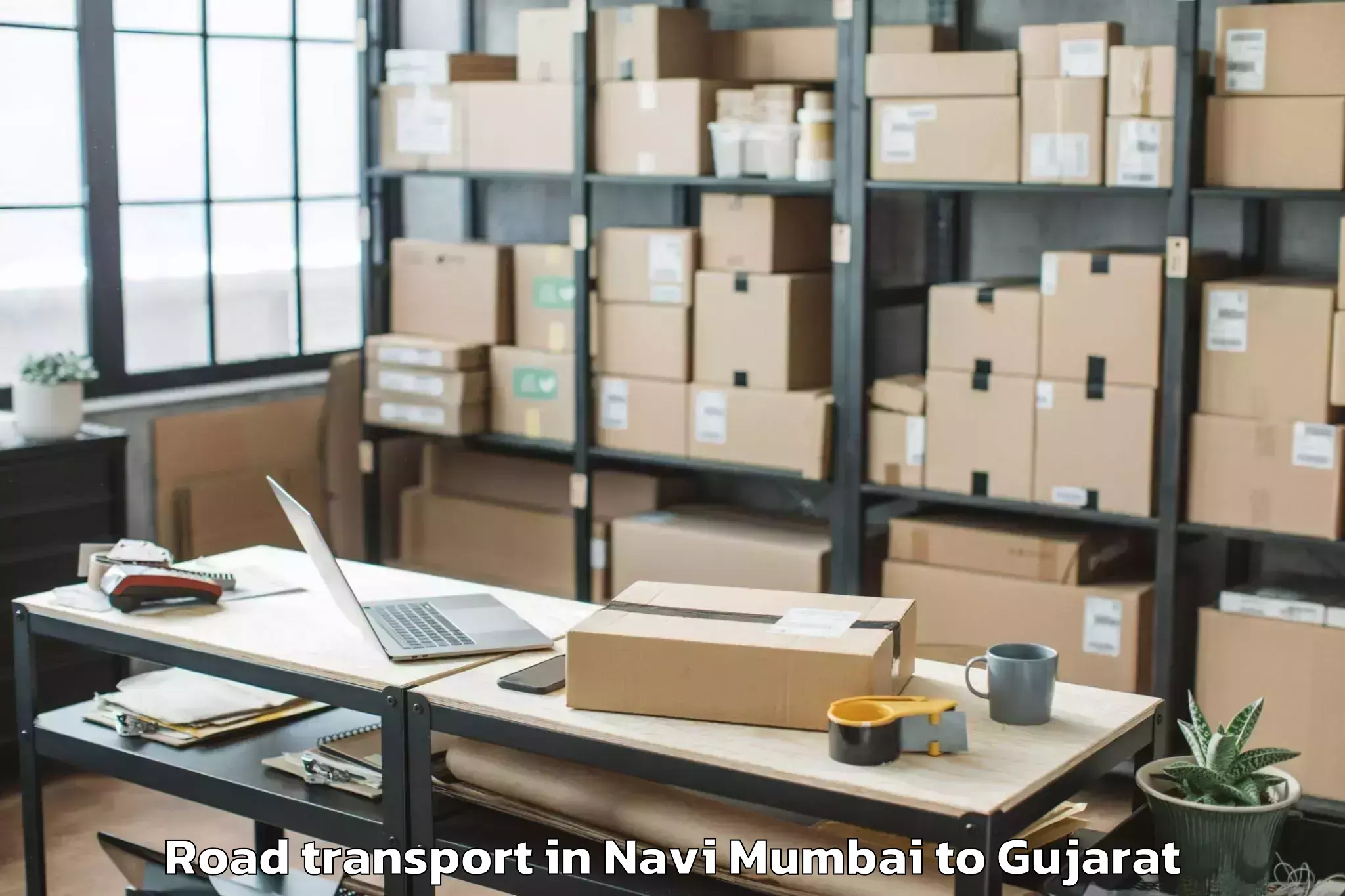 Book Navi Mumbai to Kandla Road Transport